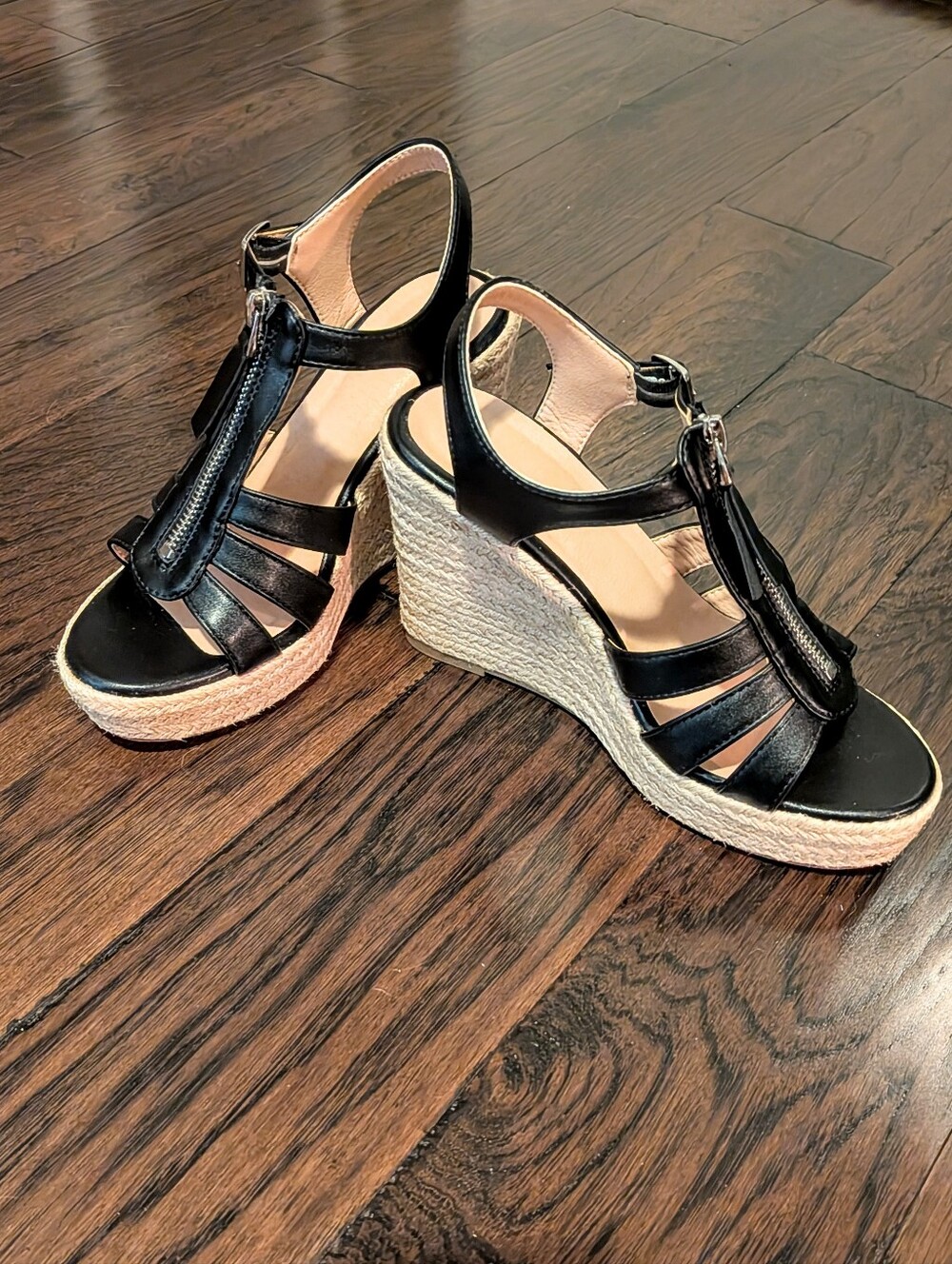 Black And Tan Buckle Wedge